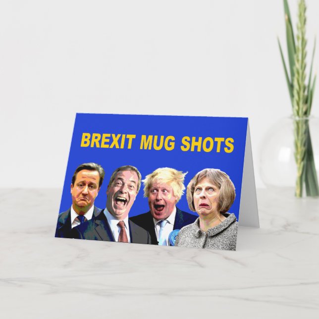 BREXIT-MUGGSHOTS, roligt Brexit Kort (Framsida)
