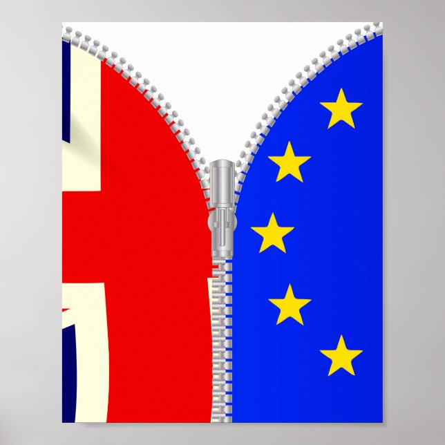 Brexit UK EU Split Zipper Poster (Framsidan)