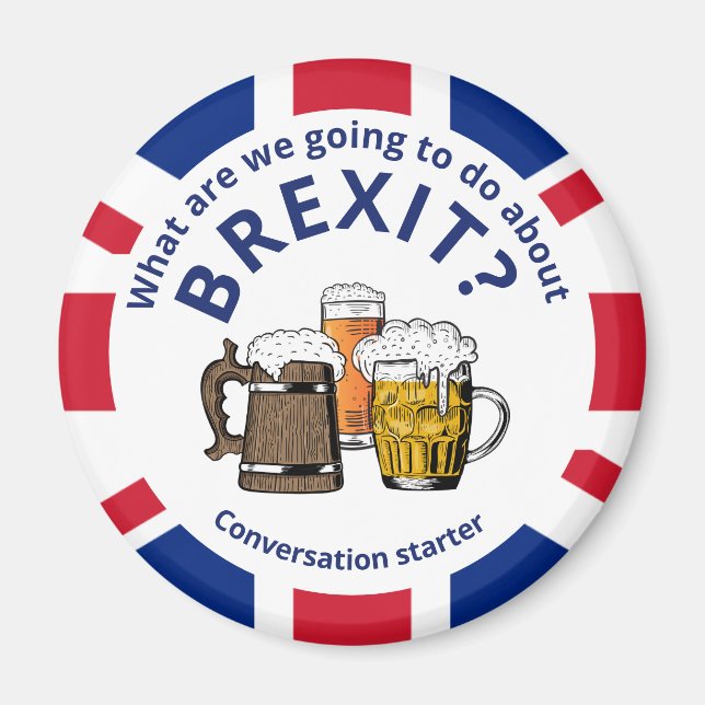 BREXIT Union Jack Conversation Starter 'Fridge Magnet (Framsidan)