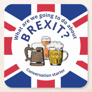 BREXIT Union Jack Conversation Starter Underlägg Papper Kvadrat