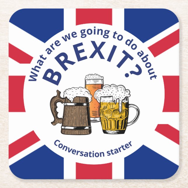 BREXIT Union Jack Conversation Starter Underlägg Papper Kvadrat (Framsidan)