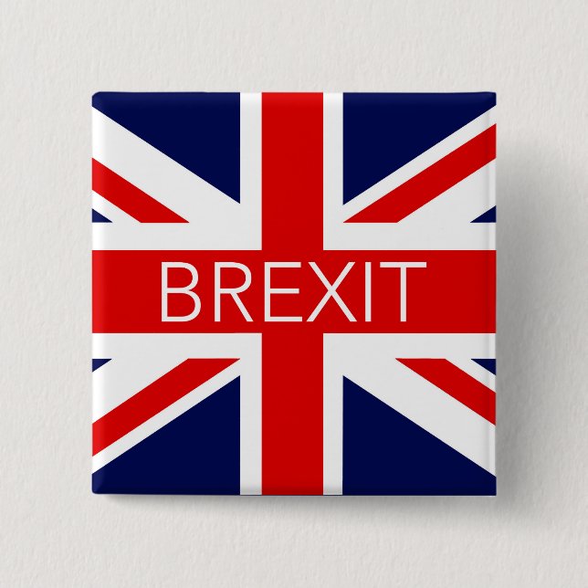BREXIT UNION JACK - HÖG KVALITETSBILD KNAPP (Framsida)