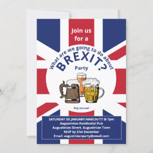 BREXIT Union Jack Underbar Britain Roligt Party Inbjudningar