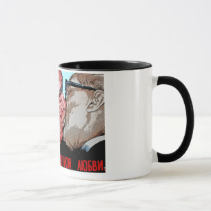 Brezhnev & Honecker kyss, galleri för östlig sid Mugg