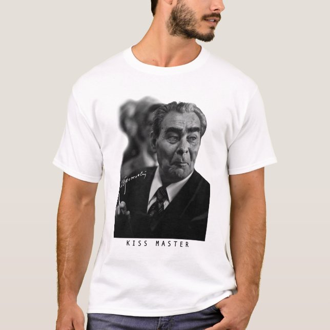 Brezhnev Sovjetunionen CCCP kommunism Kiss Master T Shirt (Framsida)