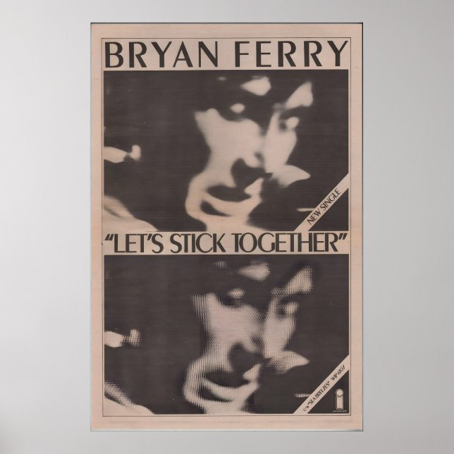 BRIAN FERRY Affisch - 1976 org. NME - Lets Stick (Framsidan)