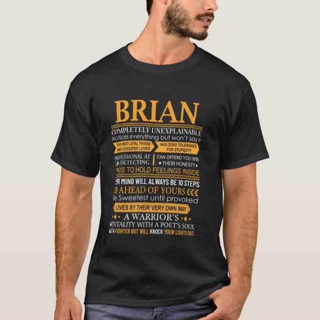Brian First Namn Shirt - Personlig Namn Brian T (Framsida)