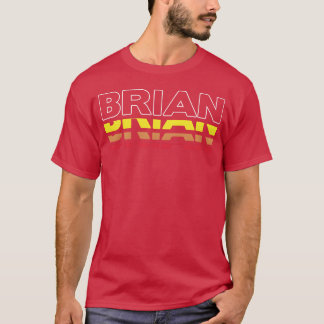 Brian Förnamn Rolig Vintage Solnedgång Brian famil T Shirt