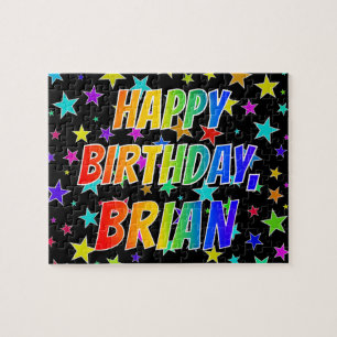 "BRIAN" Första Namn, Roligten "GRATTIS PÅ FÖDELSED Pussel