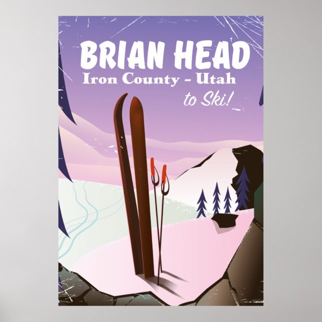 Brian Head, Järn county Utah, USA Ski poster (Framsidan)