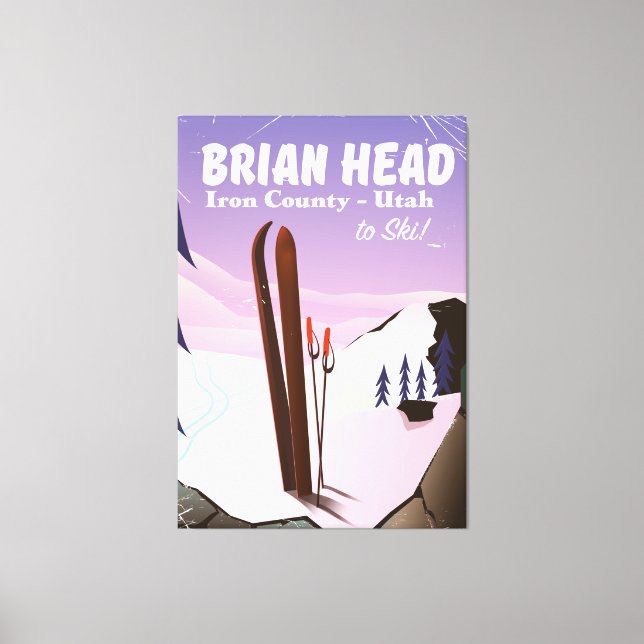 Brian Head, Järn county Utah, USA Ski poster Canvastryck (Framsida)