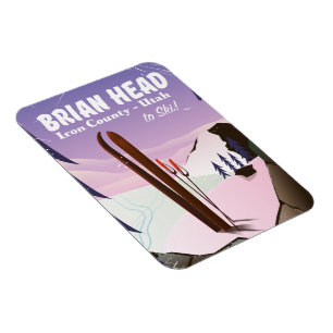 Brian Head, Järn county Utah, USA Ski poster Magnet