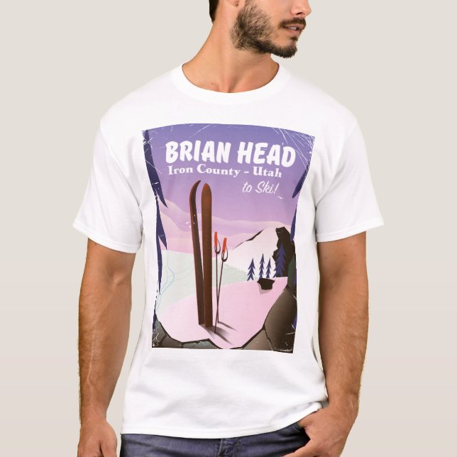 Brian Head, Järn county Utah, USA Ski poster T Shirt (Framsida)