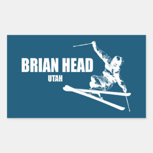 Brian Head Resort Utah Skier Rektangulärt Klistermärke