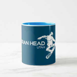 Brian Head Resort Utah Snowboarder Två-Tonad Mugg