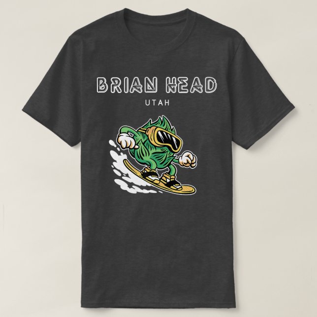Brian Head Utah Funny Snowboarding Beer Skutt T Shirt (Design framsida)