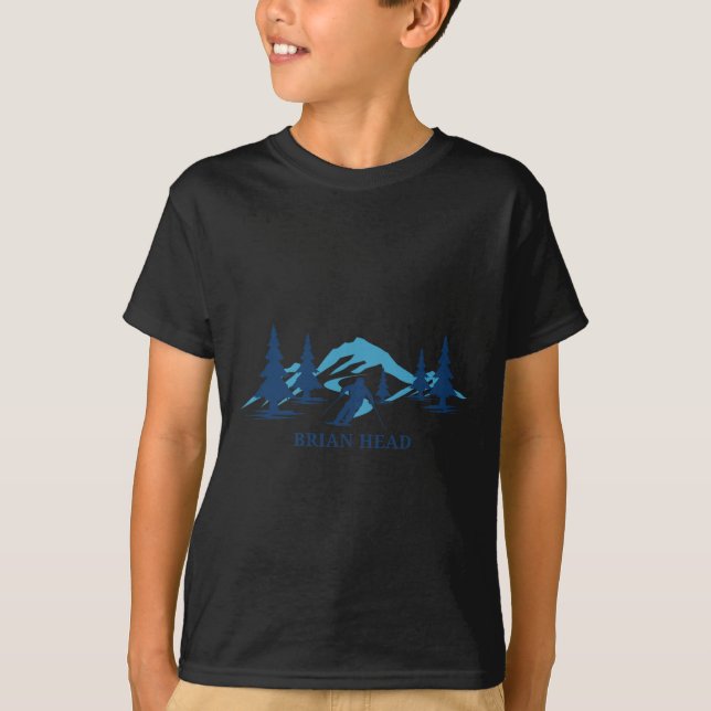 Brian Head Utah Ski Resort Skiing Skier T Shirt (Framsida)