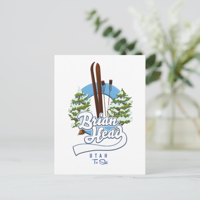 Brian Head Utah skidlogo Vykort (Stående Fram)
