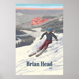 Brian Head Utah Skidort Reseskylt Poster