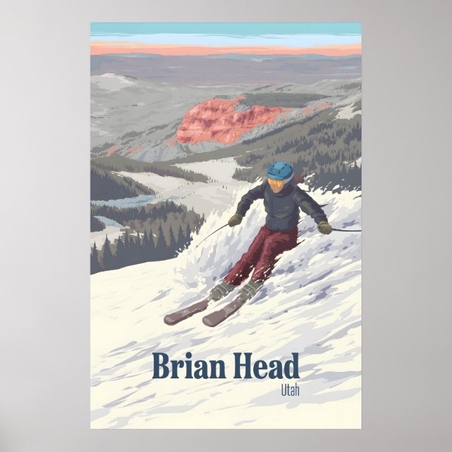 Brian Head Utah Skidort Reseskylt Poster (Framsidan)