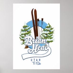 Brian Head Utah to ski logotyp Poster