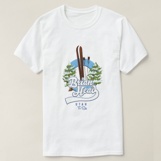 Brian Head Utah to ski logotyp T Shirt (Design framsida)