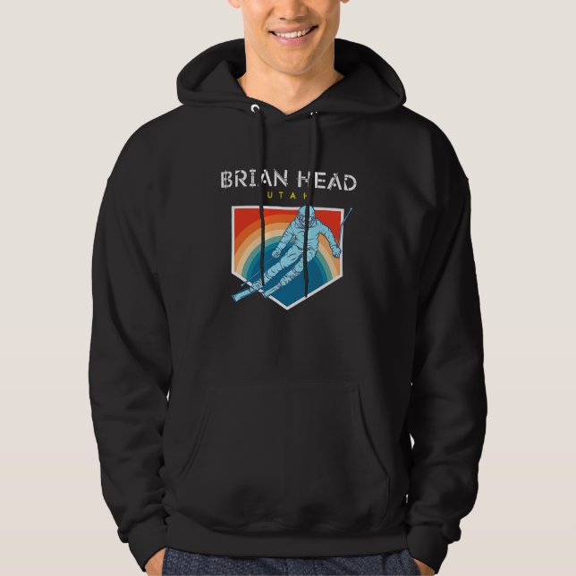 Brian Head Utah USA Ski Resort BACK PRINT 5 Hoodie (Framsida)