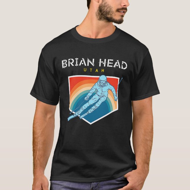 Brian Head Utah USA Ski Resort BACK PRINT 5 T Shirt (Framsida)