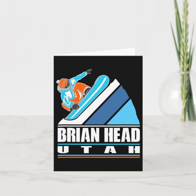 Brian Head Utah - Vintage Snowboarder Kort (Framsida)