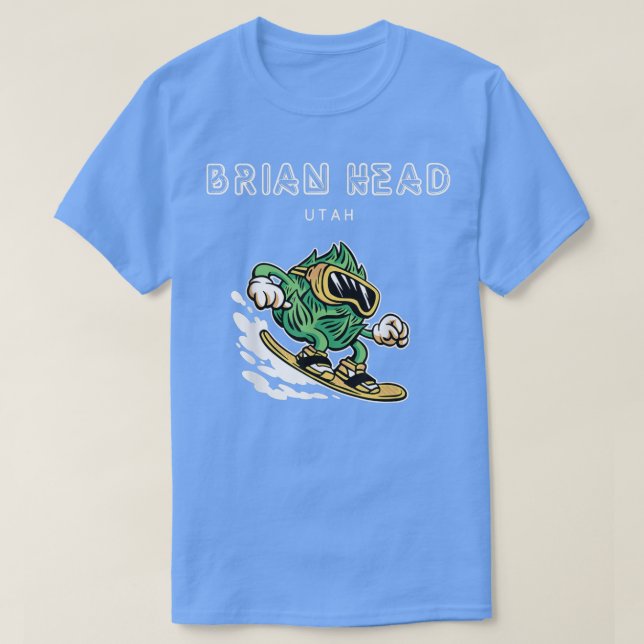 Brian Head UtahFunny Snowboarding Beer Skutt T Shirt (Design framsida)