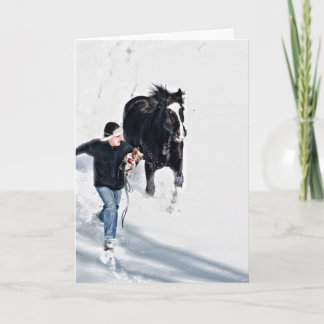 Brian, Lucy och Brenda Lee vinterhelgdag Helgkort