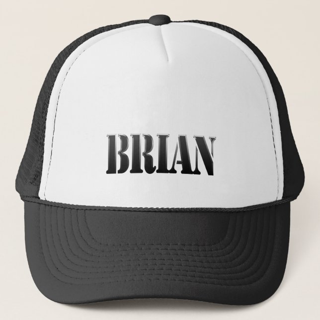 BRIAN Namn Branded Personlig Gift Hat Keps (Framsida)