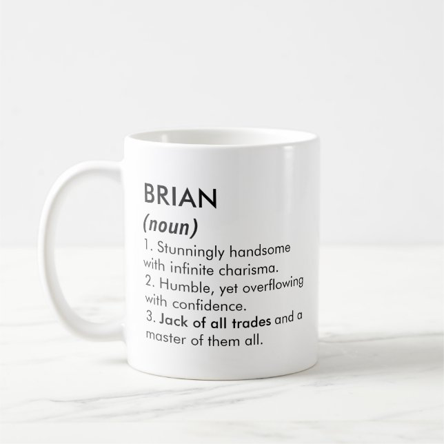 Brian namn, Redigerbart namn, Anpassat namn Kaffemugg (Vänster)