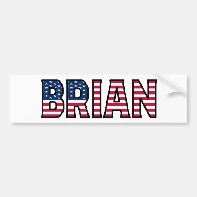 Brian Namn Vorname USA Aufkleber Sticker Auto Bildekal (Framsidan)