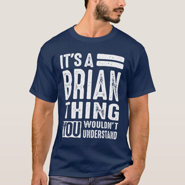Brian Personlig Namn Birthday Gift T Shirt (Framsida)