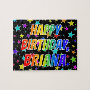 "BRIANA" First Namn, Roligt "GRATTIS PÅ FÖDELSED Pussel