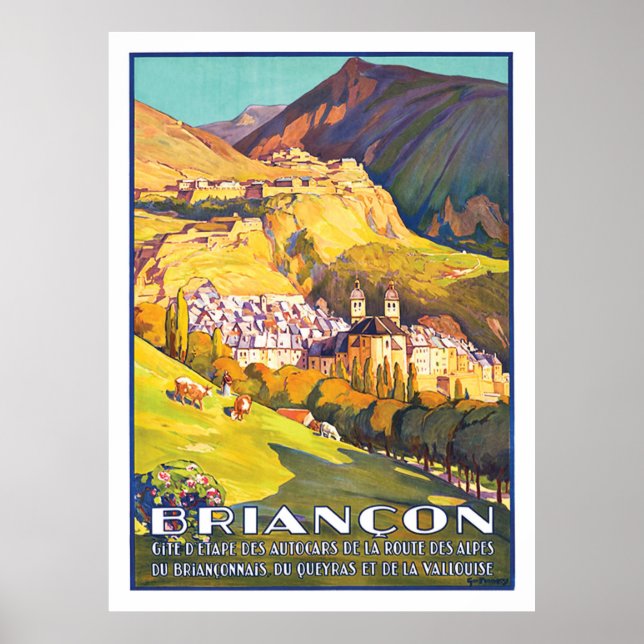 Briançon, vacker stad i Franska Alperna, Frankrike Poster (Framsidan)
