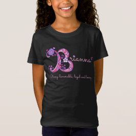 Brianna Flickor B namn betyder rosa lettskjorta Tee Shirt