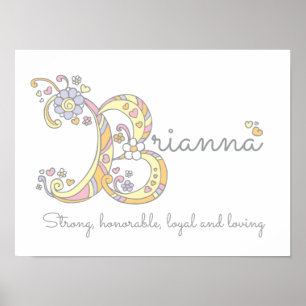 Brianna initial B doodle-innebörd Poster