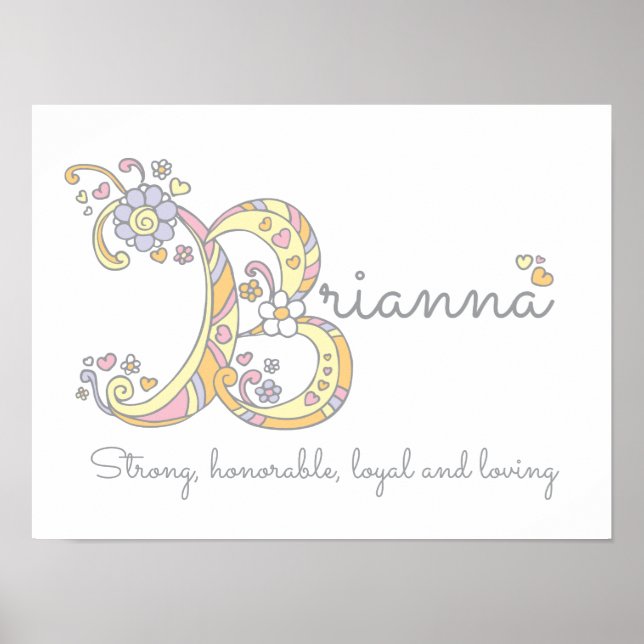 Brianna initial B doodle-innebörd Poster (Framsidan)