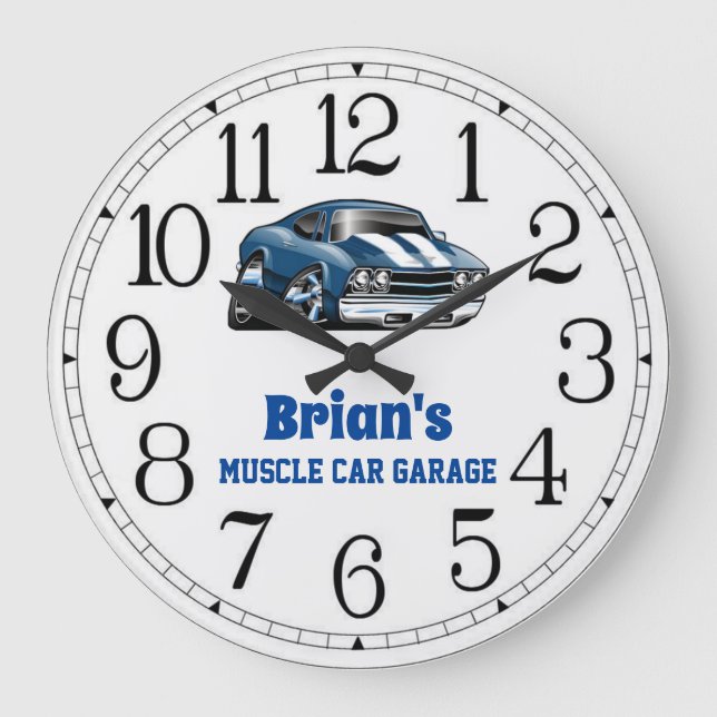 Brian's 69 Muscle Large Clock Stor Klocka (Framsida)
