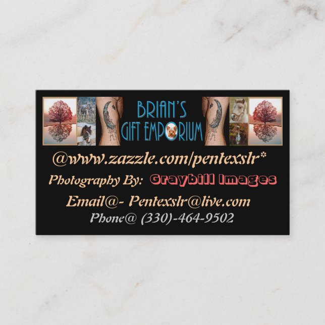 Brians visitkort för gåvaEmporium (Framsida)