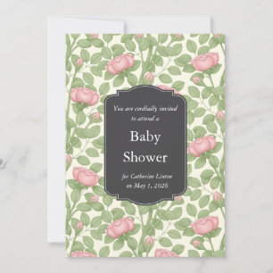 Briar Ro Garden Antique White Baby Shower Inbjudningar