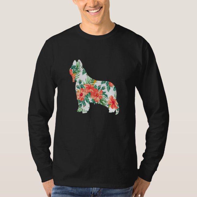 Briard Aloha Hawaiian Hund T Shirt (Framsida)