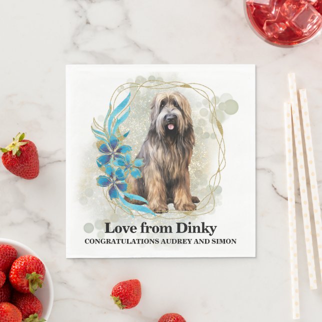 Briard Bröllop I gör för mycket blöjor med Hundar  Pappersservett (Insitu)