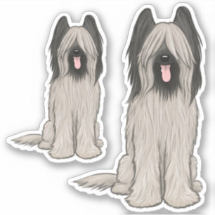 Briard Cartoon Dog Cute Vinyl Sticker Set Klistermärken