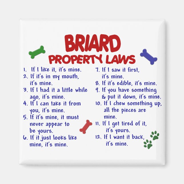BRIARD Egendom LAws 2 Magnet (Framsidan)