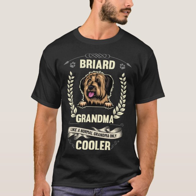 Briard Grandma Like A Normal Grandma Only Cooler T Shirt (Framsida)