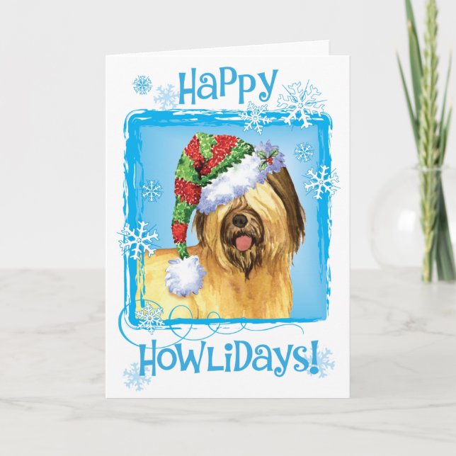 Briard Helgdag Card för lycklig Howlidays Helgkort (Framsida)