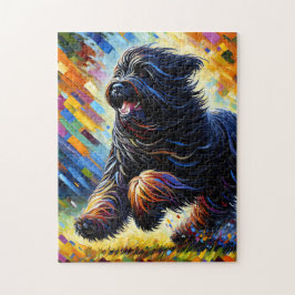 Briard Hund Akryl Konsttryck Hundälskare Present Pussel